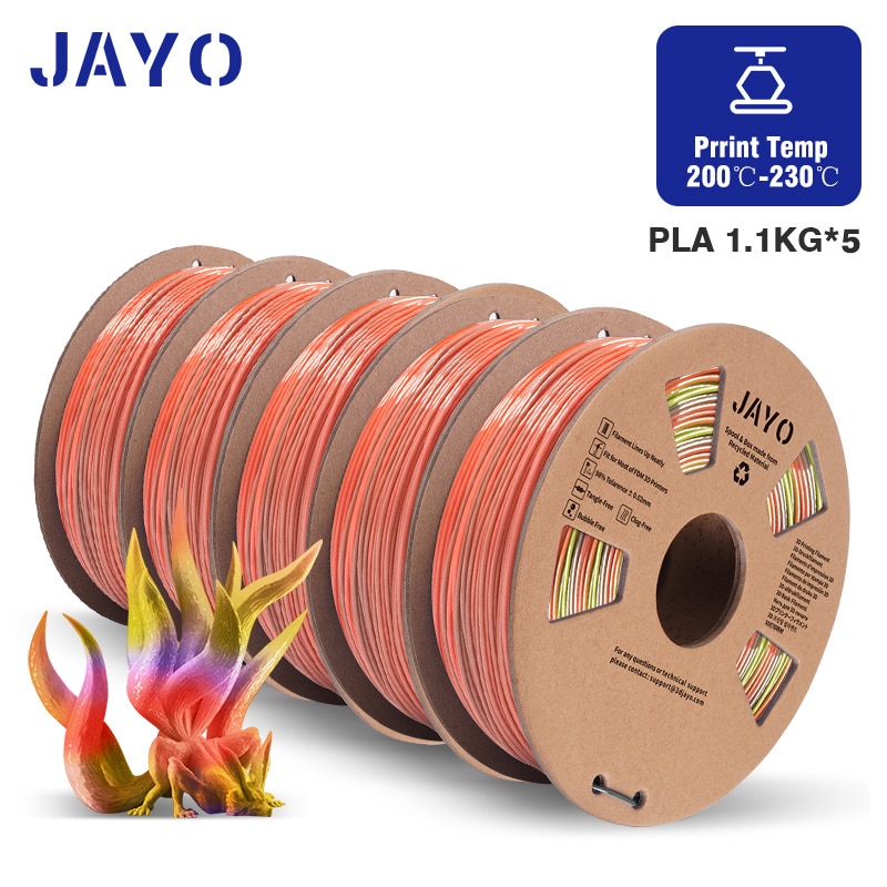 AW PETG PLA+/PLA/ SILK Rainbow/Wood 3D Printer Filament 5 Rolls 1.75mm Filament Environmental Material For 3D Pen & Printers