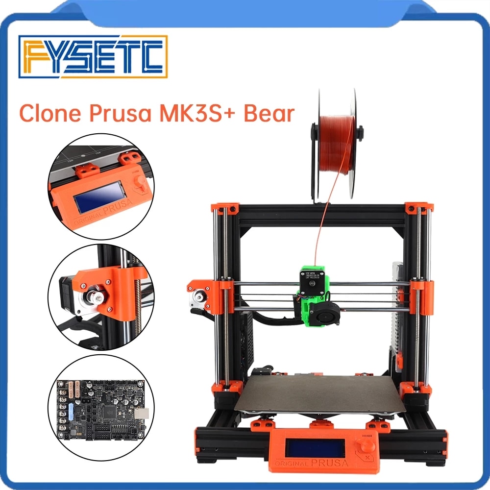 Clone Prusa i3 V2.1 MK3S + Bear 3d Printer Upgraded DIY Printers kits with Super Pinda High Quality 3d Printer Parts