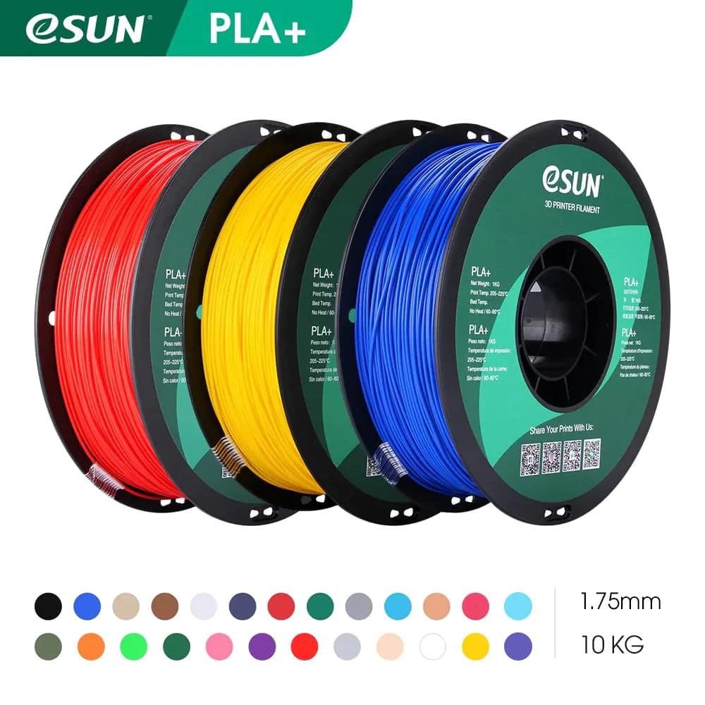 eSUN PLA+ Filament For 3D Printer 10Pcs 1.75mm PLA Plus 3D Printer Filament Accuracy +/- 0.03mm 10KG PLA+ 3D Printing Material