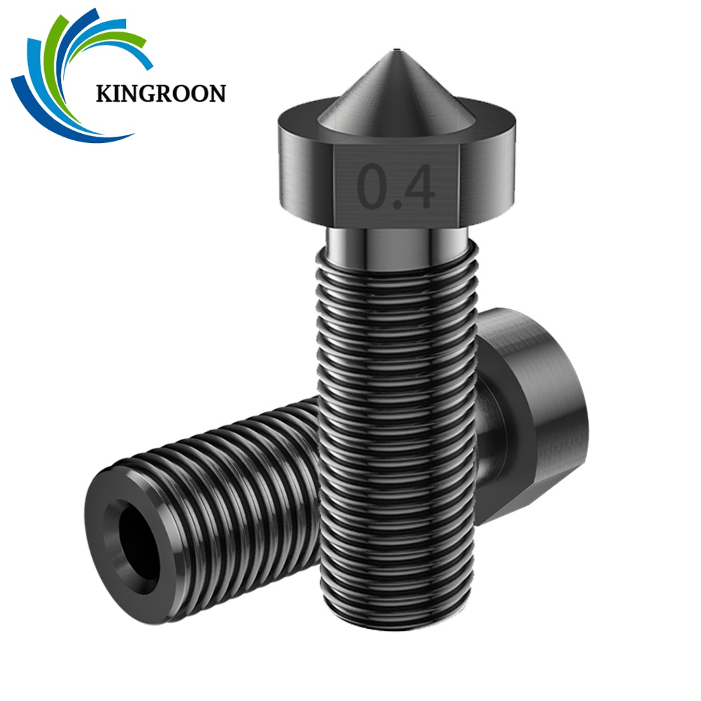 KINGROON 2pcs E3D Volcano Hard Steel Nozzle Brass M6 Thread 3D Printer Hotend Volcano Nozzle 0.2mm-1.2mm For 1.75mm Filament