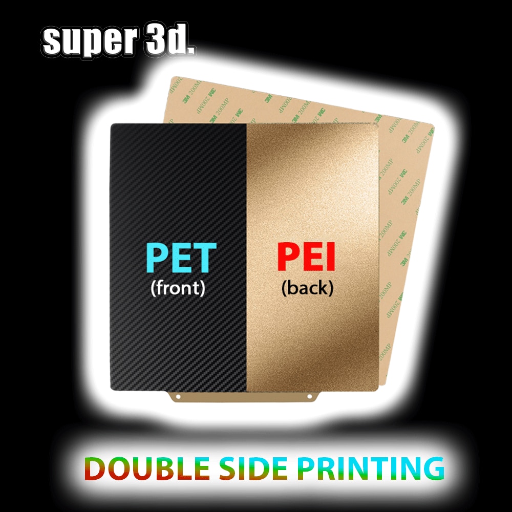 New Double Heat Bed PET+PEI Spring Steel Sheet Pei Bed+ Magnetic Base 180/220/235/310mm for 3D Printer Ender 3 Upgrade Ender 5