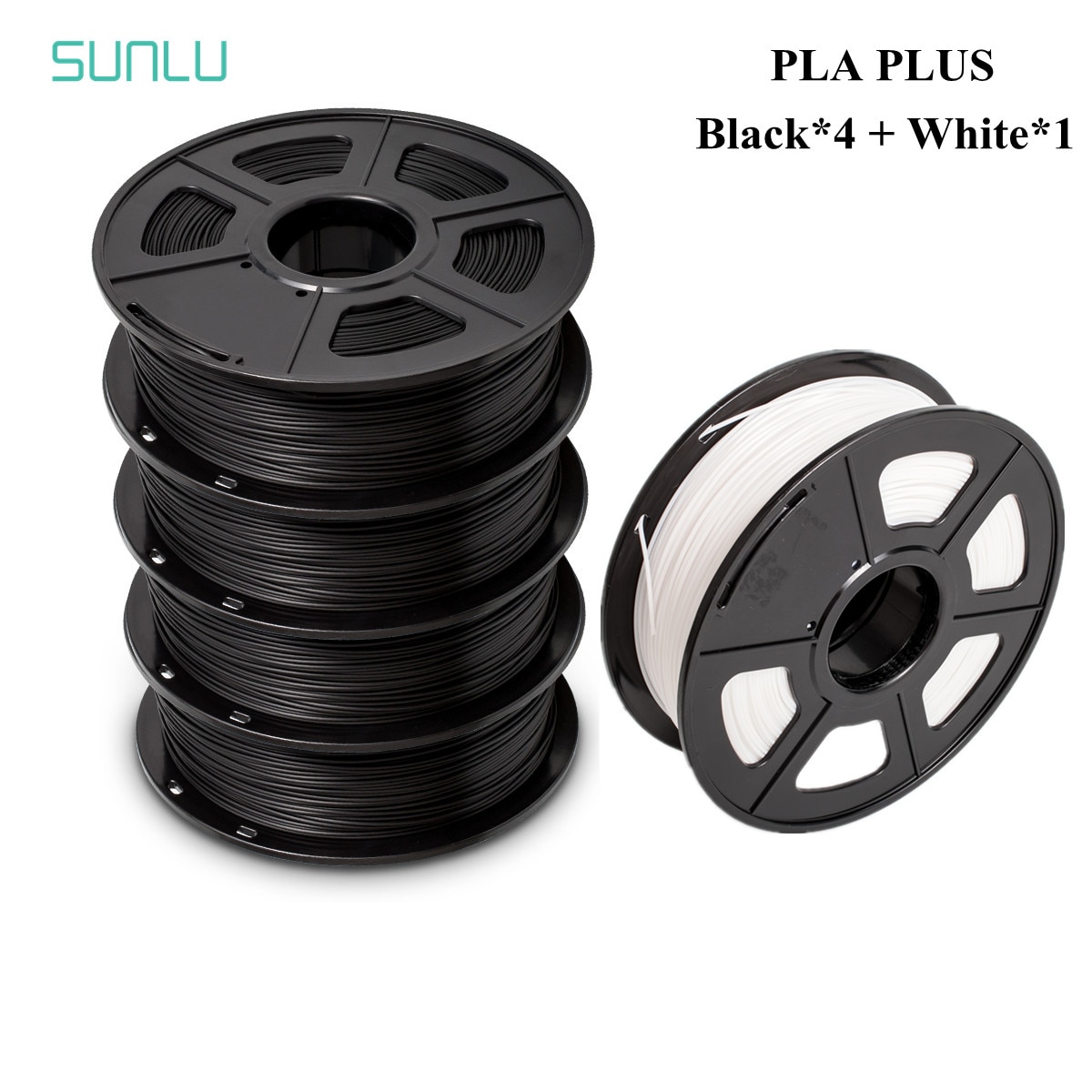 SUNLU PLA+ Filament 3D Printer Filamen PLA PLUS 1KG A Roll 1.75MM Filament Buy 4 Rolls Get 1 Roll Free Gift on 328 Live