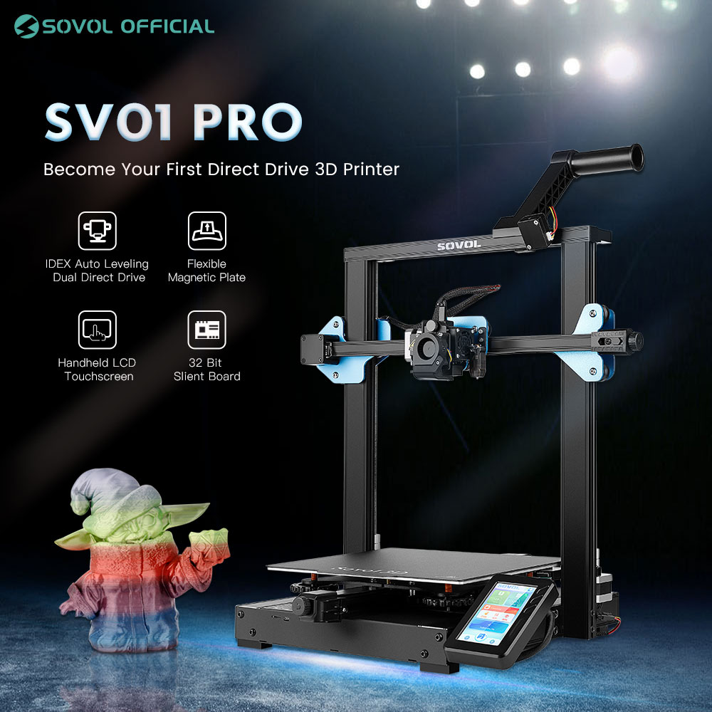 SV01 Pro Dual Z-axis Auto-Leveling FDM 3D Printer Metal Direct Drive Extruder Silent Board Larger Build Volume impresora 3d